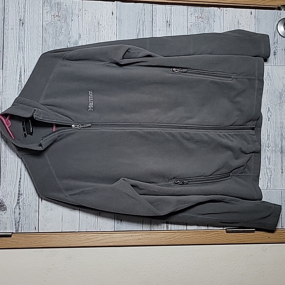 Marmot Gray Fleece Full Zip Up Jacket Sz M